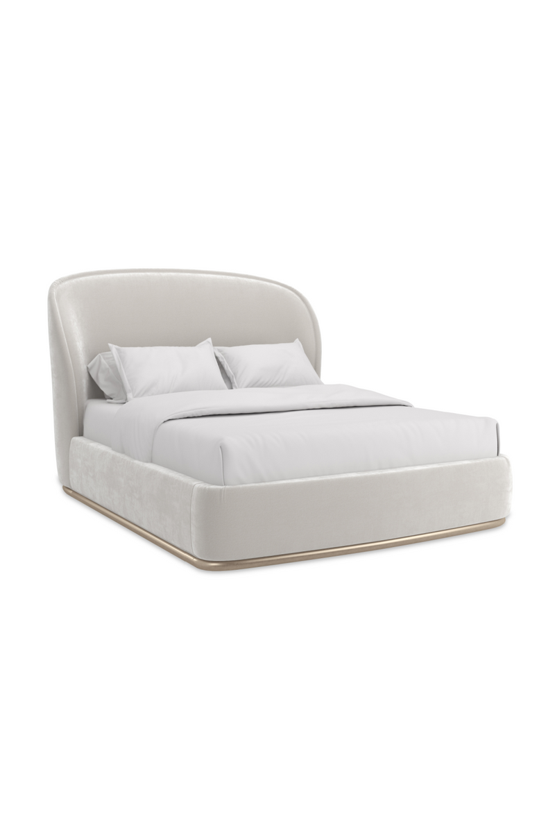 Lit en Velours à Dossier Courbé | Caracole Opal | Meubleluxe.fr