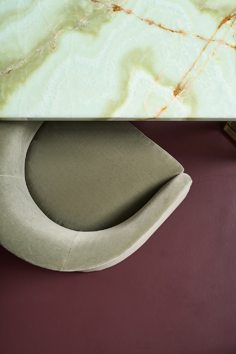 Table de salle à manger en onyx vert | Caracole The Naturalist | OROA.fr