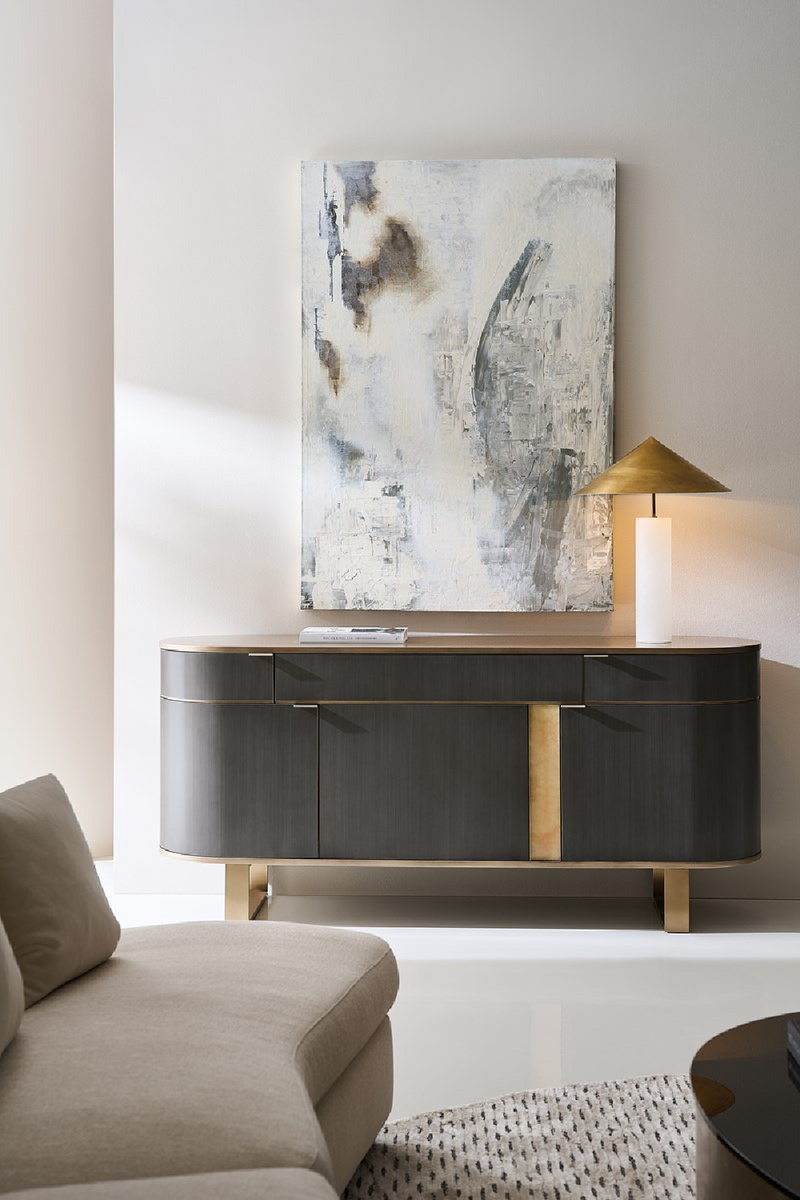Buffet à 3 portes avec plateau doré | Caracole Piet | OROA.fr