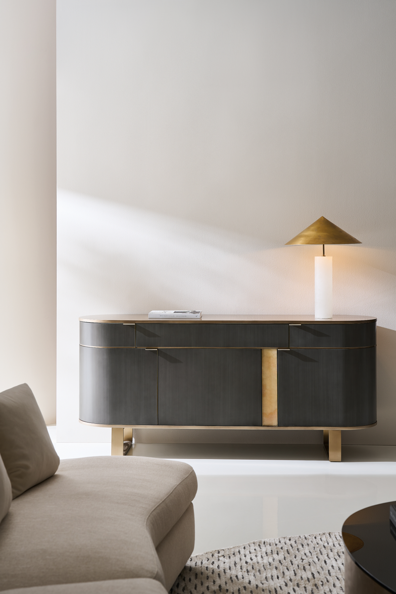 Buffet à 3 portes avec plateau doré | Caracole Piet | OROA.fr