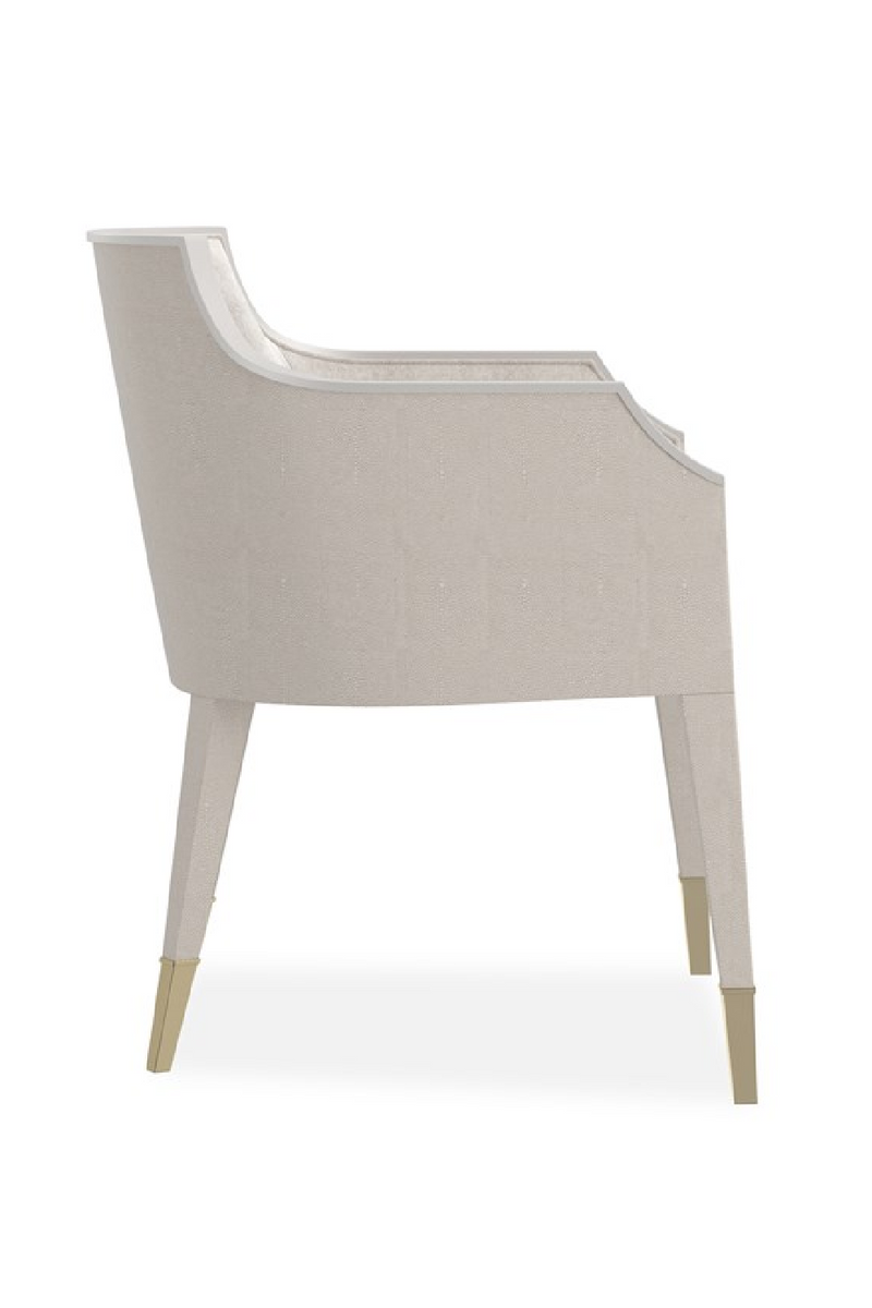 Fauteuil lounge en galuchat ivoire | Caracole Sabot | OROA.fr