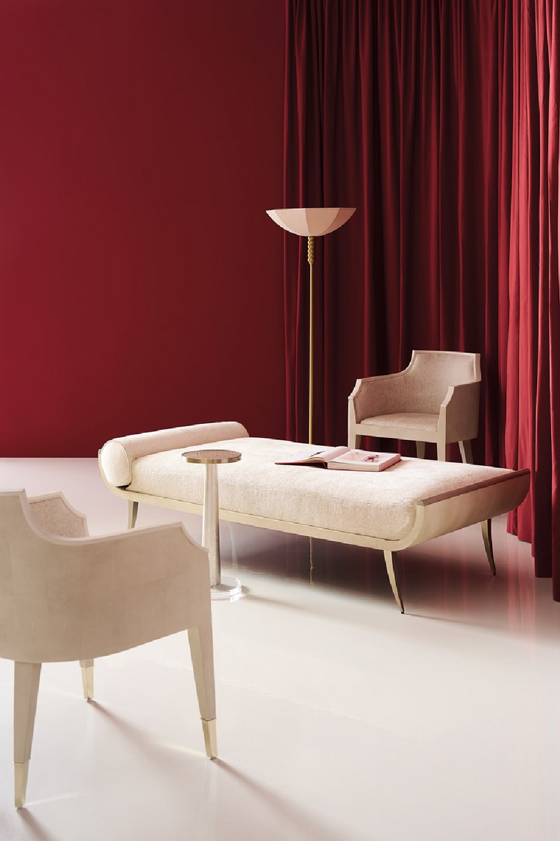 Fauteuil lounge en galuchat ivoire | Caracole Sabot | OROA.fr