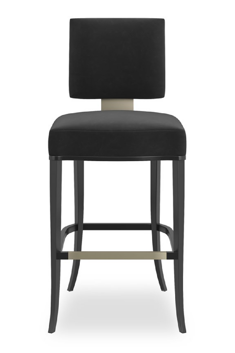 Tabouret de bar noir à dossier carré | Caracole Reserved Seating | OROA.fr