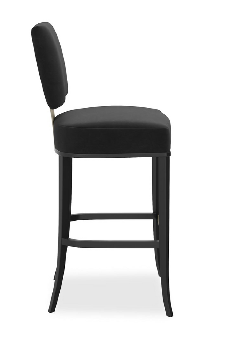 Tabouret de bar noir à dossier carré | Caracole Reserved Seating | OROA.fr
