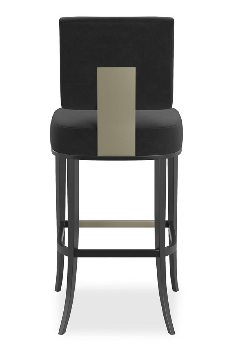 Tabouret de bar noir à dossier carré | Caracole Reserved Seating | OROA.fr