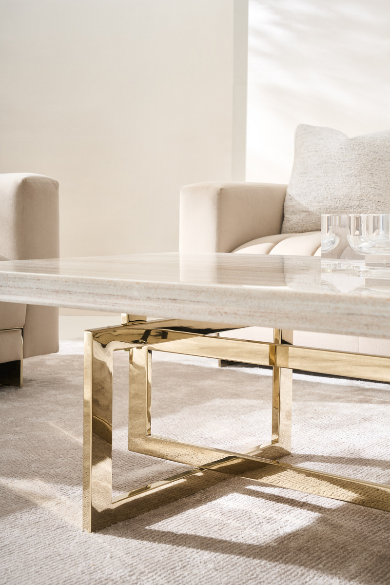 Table basse dorée à base géométrique | Caracole Wish You Were Here | OROA.fr