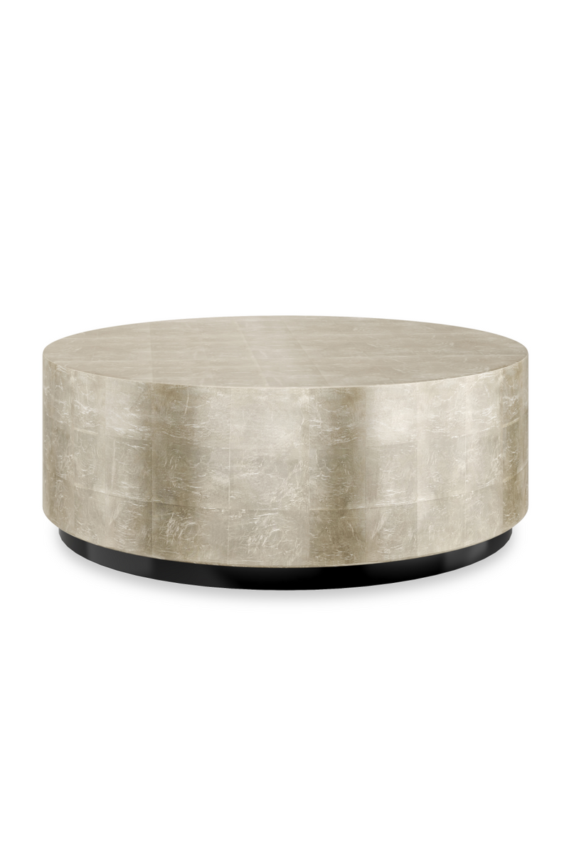 Table basse ronde Taupe Argenté | Caracole Coffee Couture | OROA.fr