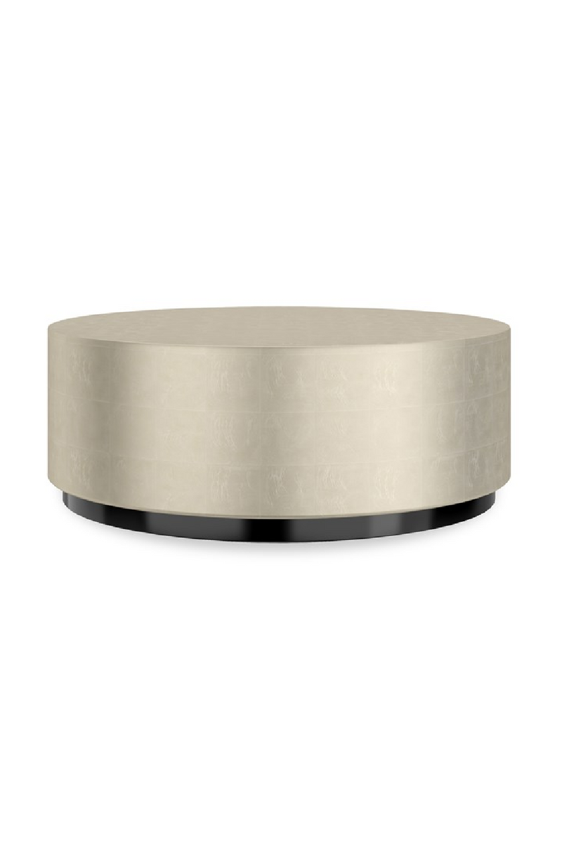 Table basse ronde Taupe Argenté | Caracole Coffee Couture | OROA.fr