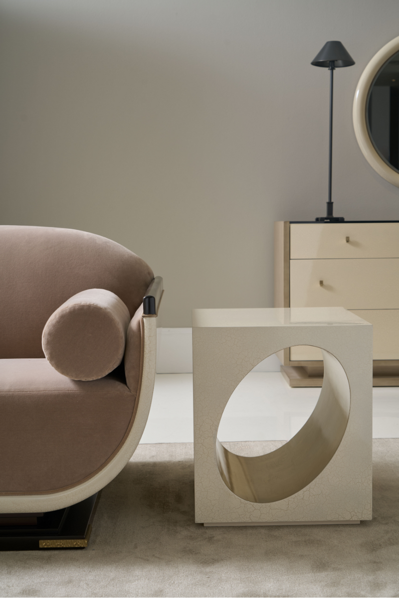 Table d’Appoint Ovale à Incrustation | Caracole Chasm | Meubleluxe.fr