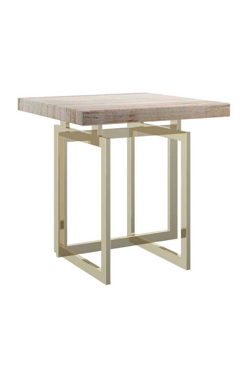 Table d’appoint avec base dorée géométrique | Caracole Wish You Were Here | OROA.fr