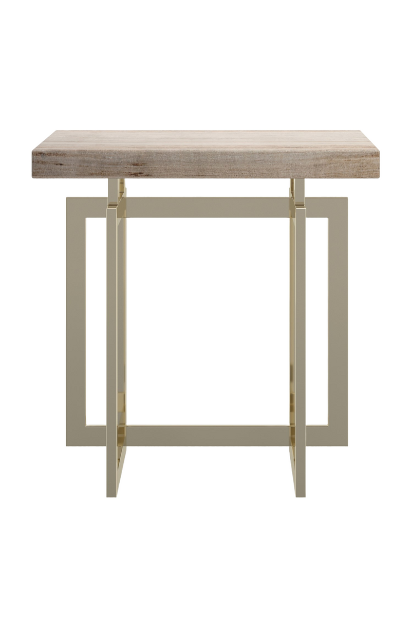 Table d’appoint avec base dorée géométrique | Caracole Wish You Were Here | OROA.fr