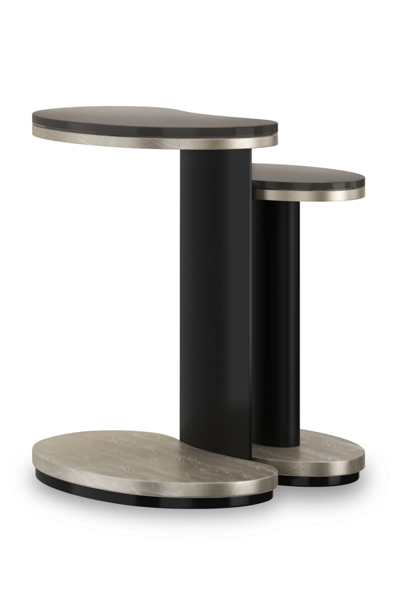 Tables d’appoint gigognes en verre bronze (lot de 2) | Caracole Fritza | OROA.fr