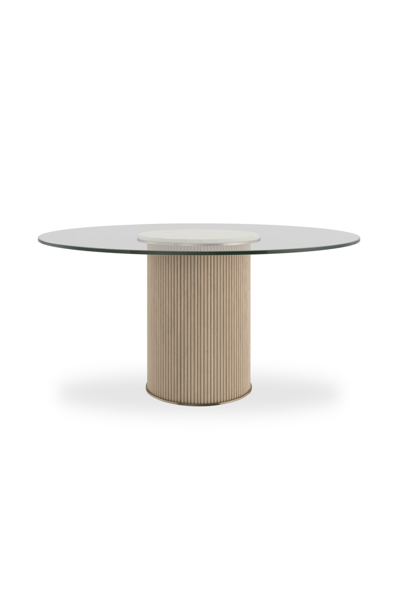 Table de salle à manger ronde en verre transparent | Caracole Rhythm | OROA.fr