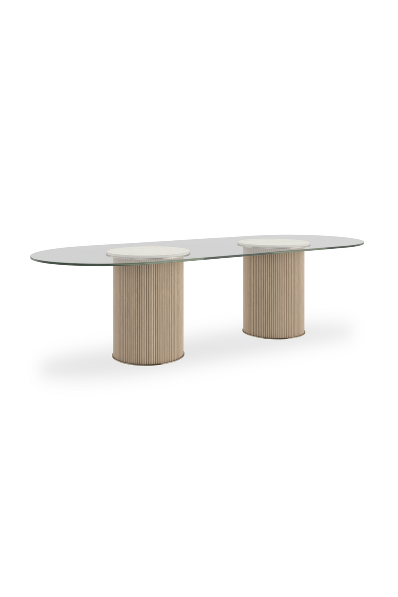 Table de salle à manger ovale en verre transparent | Caracole Rhythm  | OROA.fr