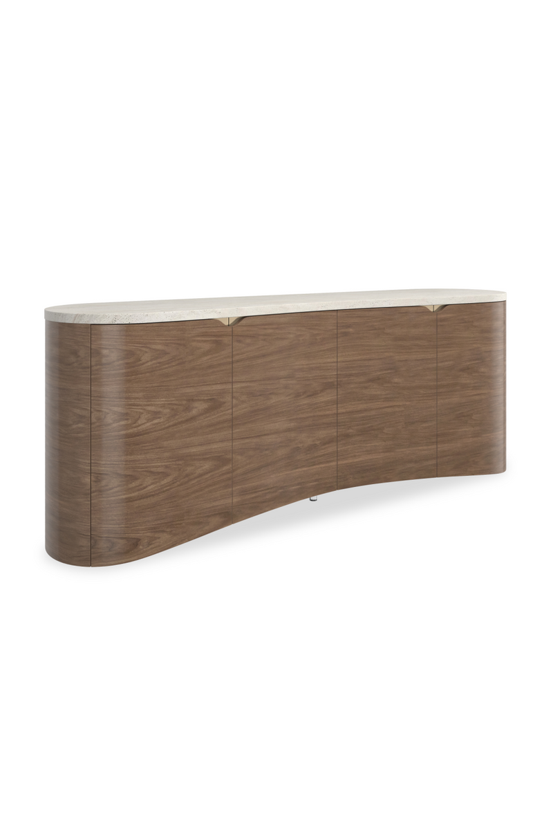 Buffet à 4 Portes en Travertin | Caracole Fleur | OROA.fr