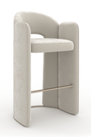 Tabouret de bar en velours blanc | Caracole Overlap | OROA.fr