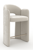 Tabouret de bar en velours blanc | Caracole Overlap | OROA.fr