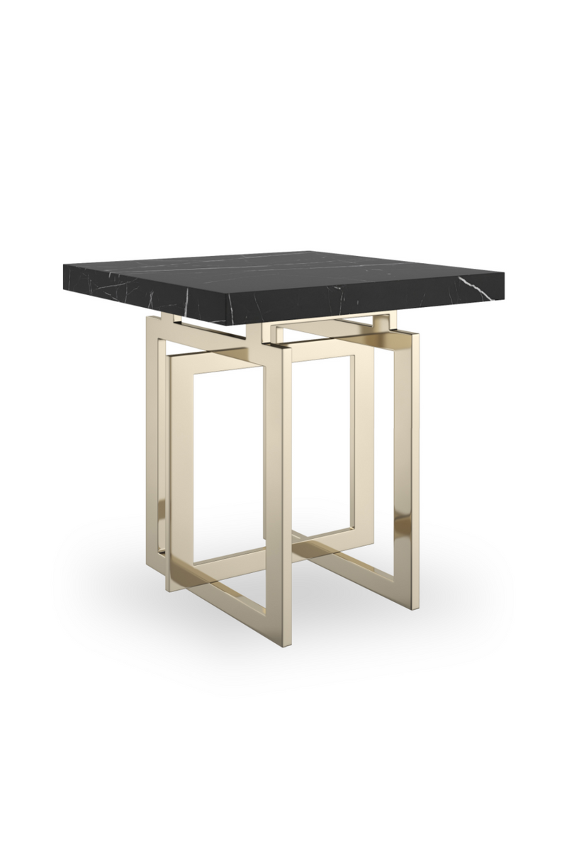 Table d’appoint carrée en marbre noir | Caracole Wish You Were Here | OROA.fr