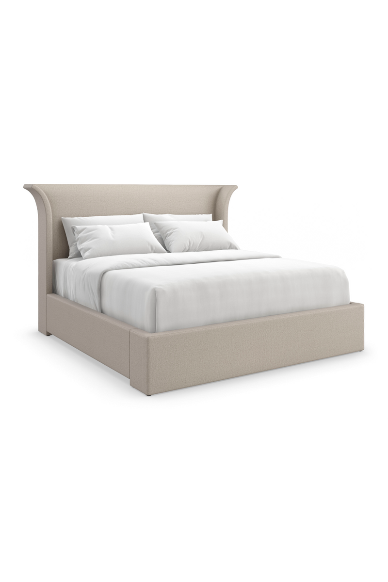 Lit avec tête de lit évasée beige | Caracole Beauty Sleep | OROA.fr