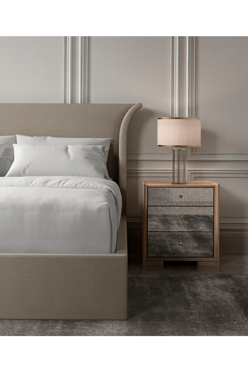 Lit avec tête de lit évasée beige | Caracole Beauty Sleep | OROA.fr