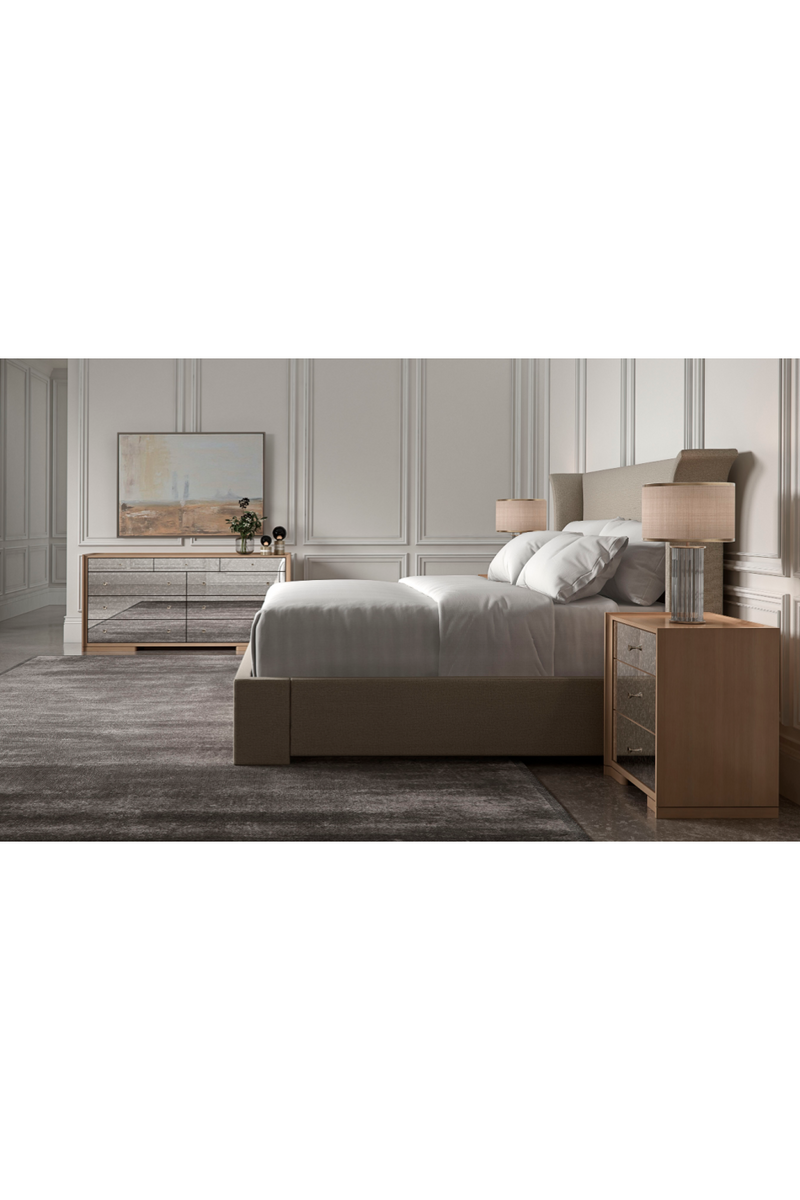 Lit avec tête de lit évasée beige | Caracole Beauty Sleep | OROA.fr