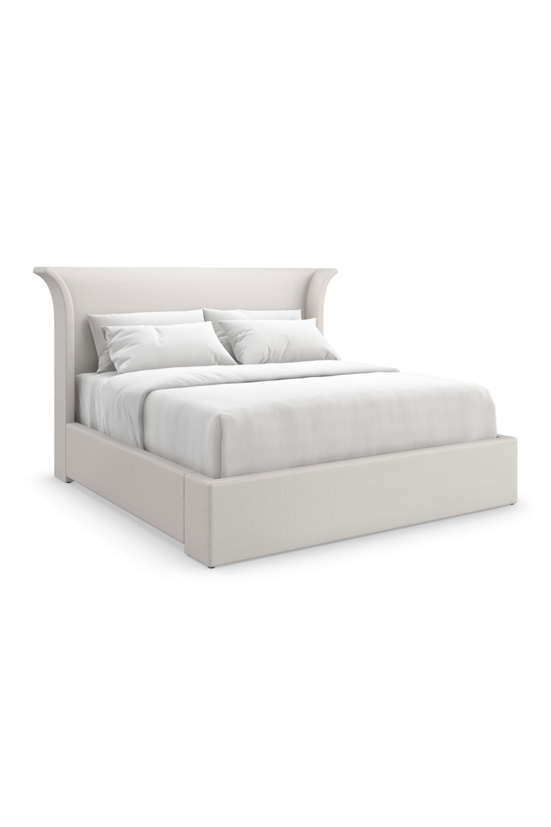 Lit avec Tête de Lit Évasée Blanche | Caracole Beauty Sleep | OROA.fr