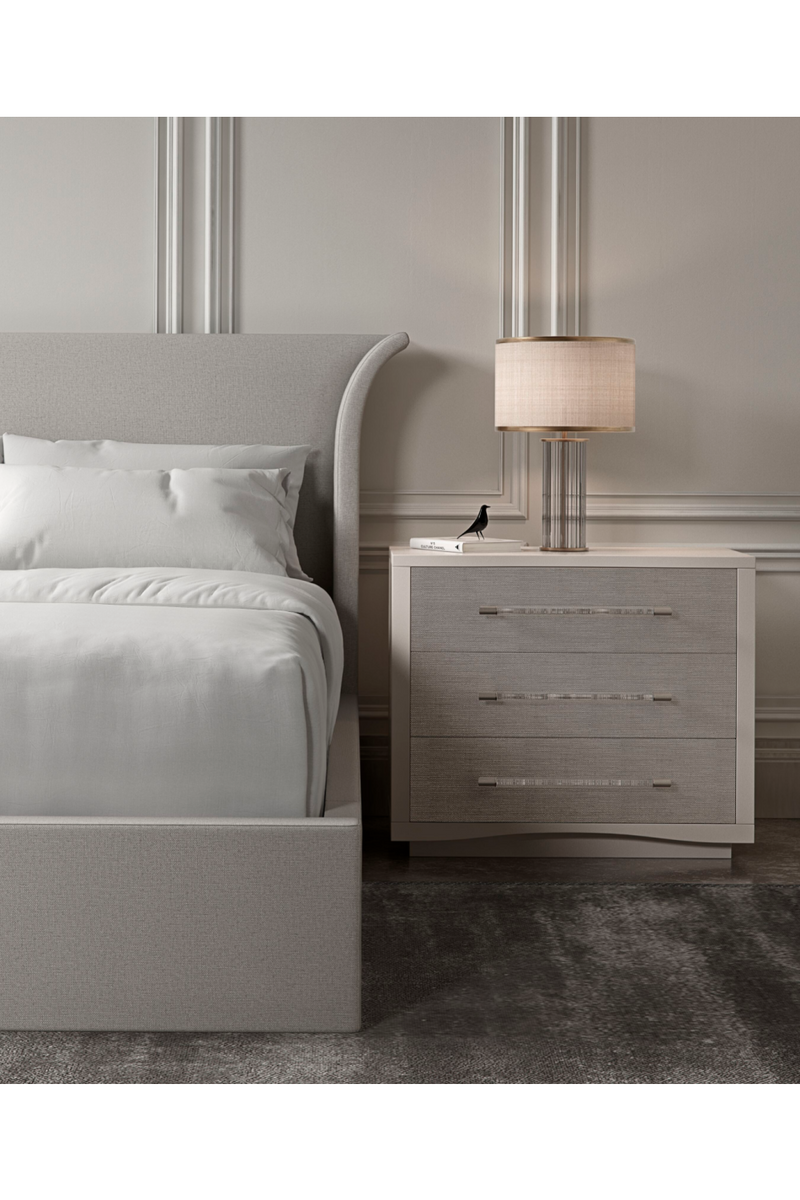 Lit avec Tête de Lit Évasée Blanche | Caracole Beauty Sleep | OROA.fr