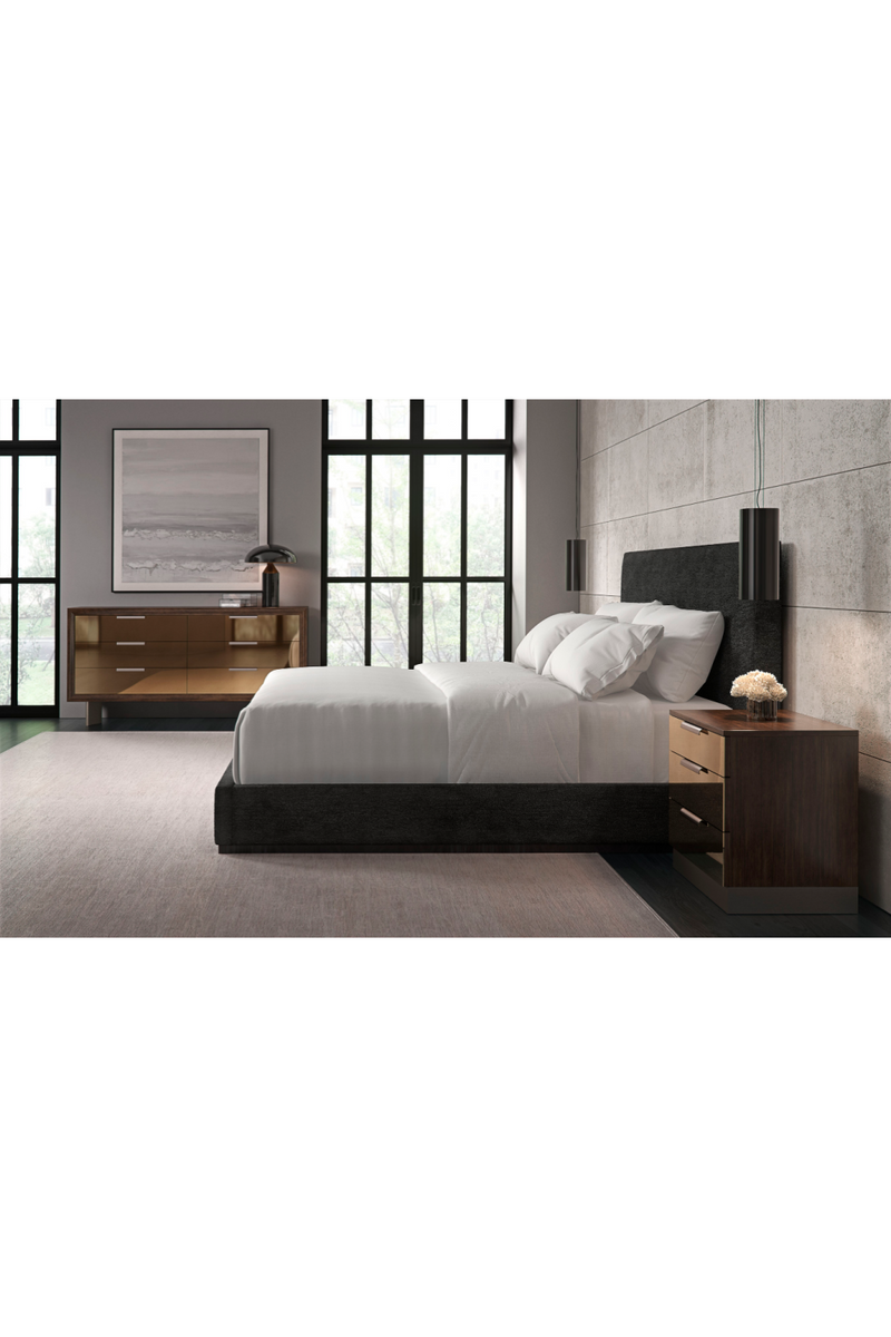 Lit Moderne Rembourré Noir | Caracole The Boutique | OROA.fr