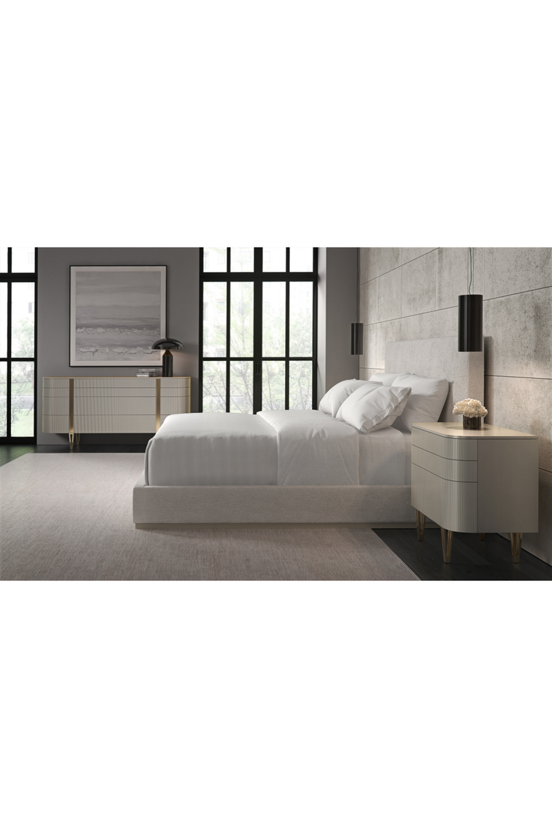 Lit Moderne Rembourré Blanc | Caracole The Boutique | OROA.fr