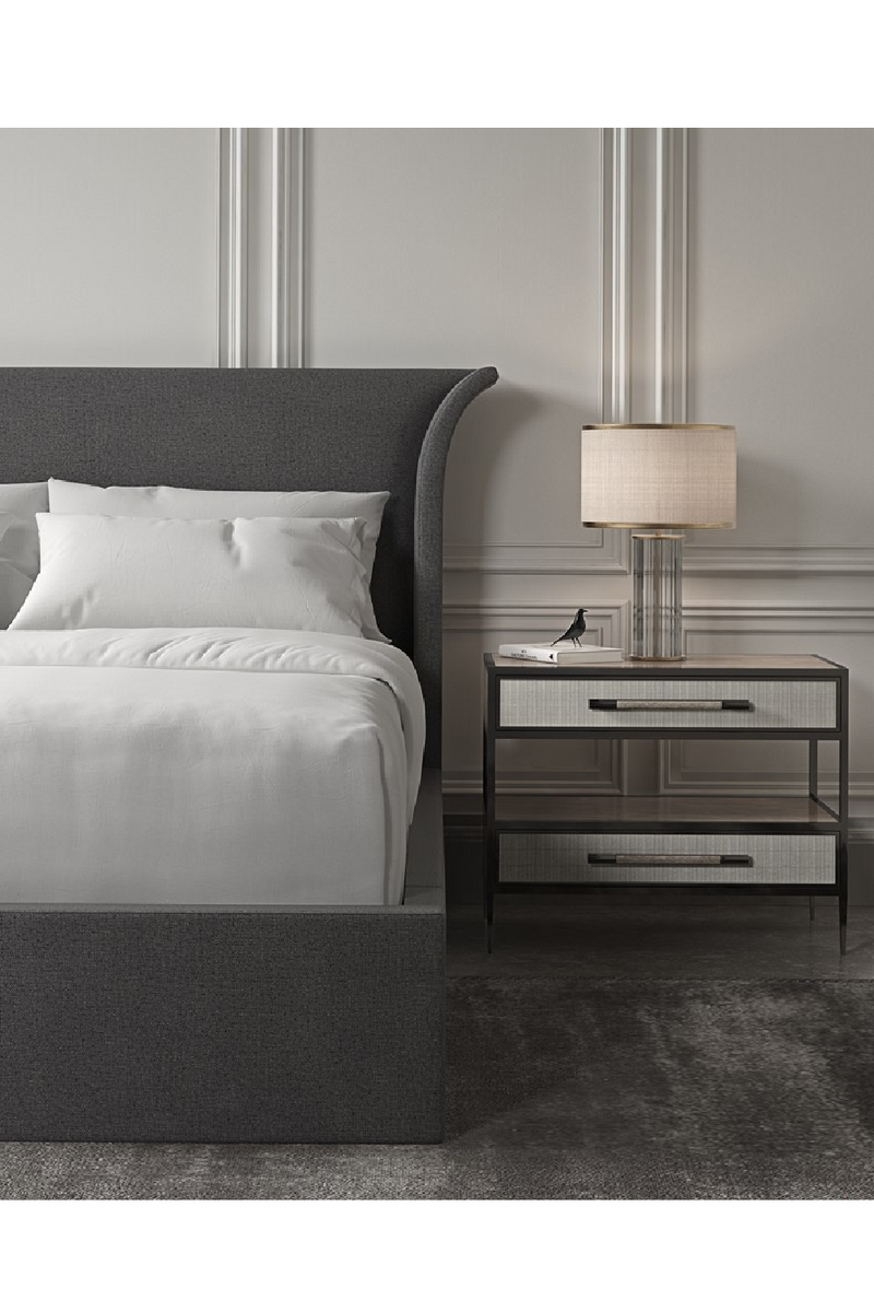 Lit gris avec tête de lit évasée | Caracole Beauty Sleep | OROA.fr