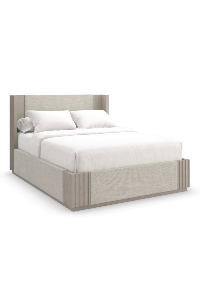 Lit en Lin Taupe | Caracole Azure | OROA.fr