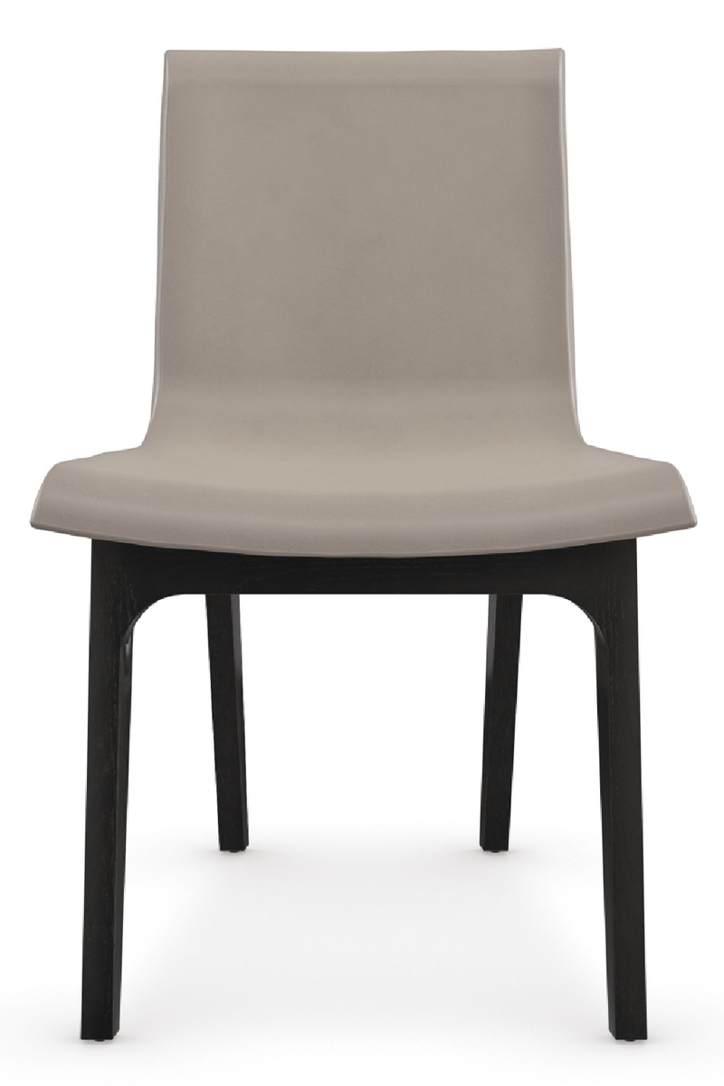 Chaise de salle à manger en cuir taupe | Caracole Starr | Oroa.fr