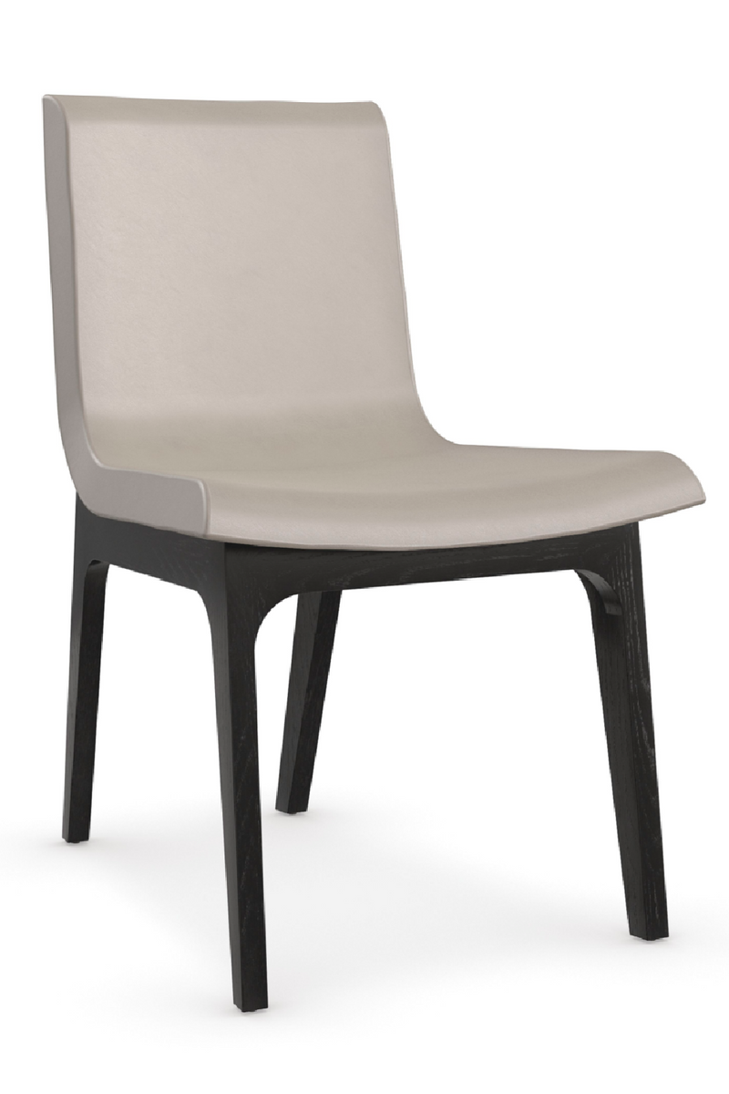 Chaise de salle à manger en cuir taupe | Caracole Starr | Oroa.fr