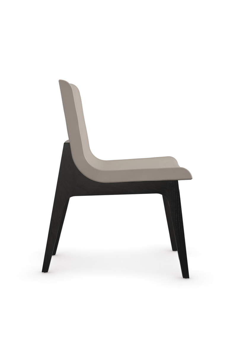 Chaise de salle à manger en cuir taupe | Caracole Starr | Oroa.fr