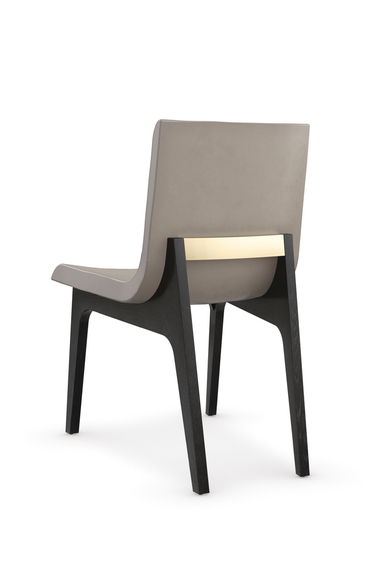Chaise de salle à manger en cuir taupe | Caracole Starr | Oroa.fr