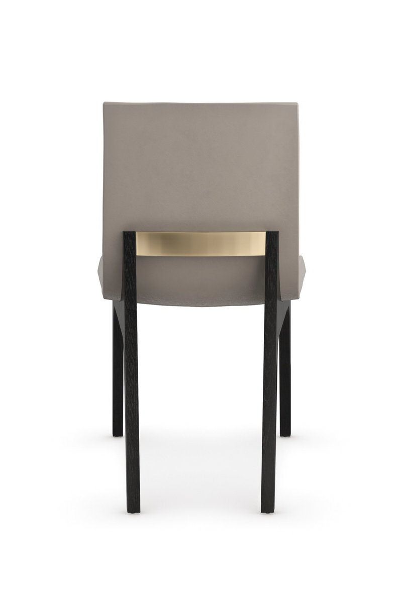 Chaise de salle à manger en cuir taupe | Caracole Starr | Oroa.fr