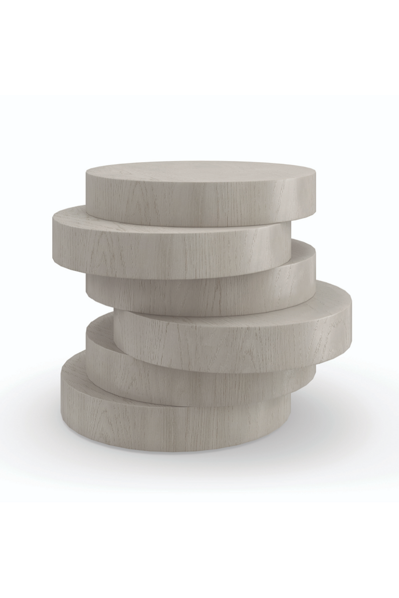 Table d’appoint à disques de chêne empilés | Caracole Rona | OROA.fr