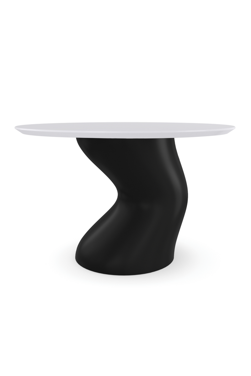 Table de salle à manger avec base ondulée noire | Caracole Jose | OROA.fr