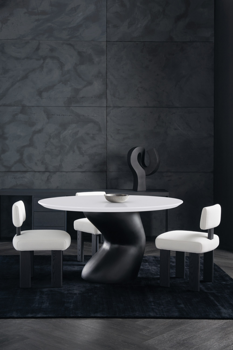 Table de salle à manger avec base ondulée noire | Caracole Jose | OROA.fr