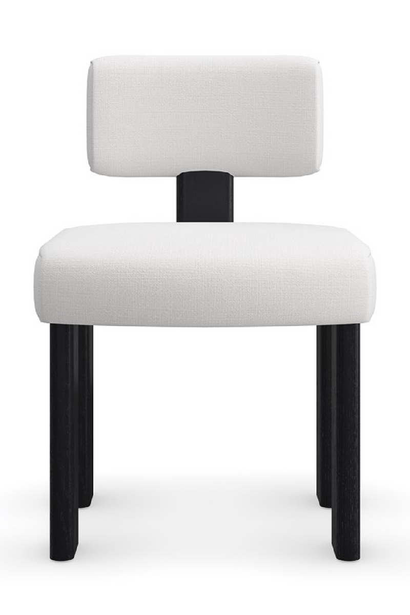 Chaise de salle à manger moderne en lin blanc | Caracole Perry | OROA.fr