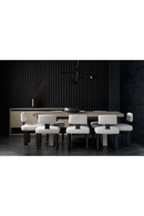 Chaise de salle à manger moderne en lin blanc | Caracole Perry | OROA.fr