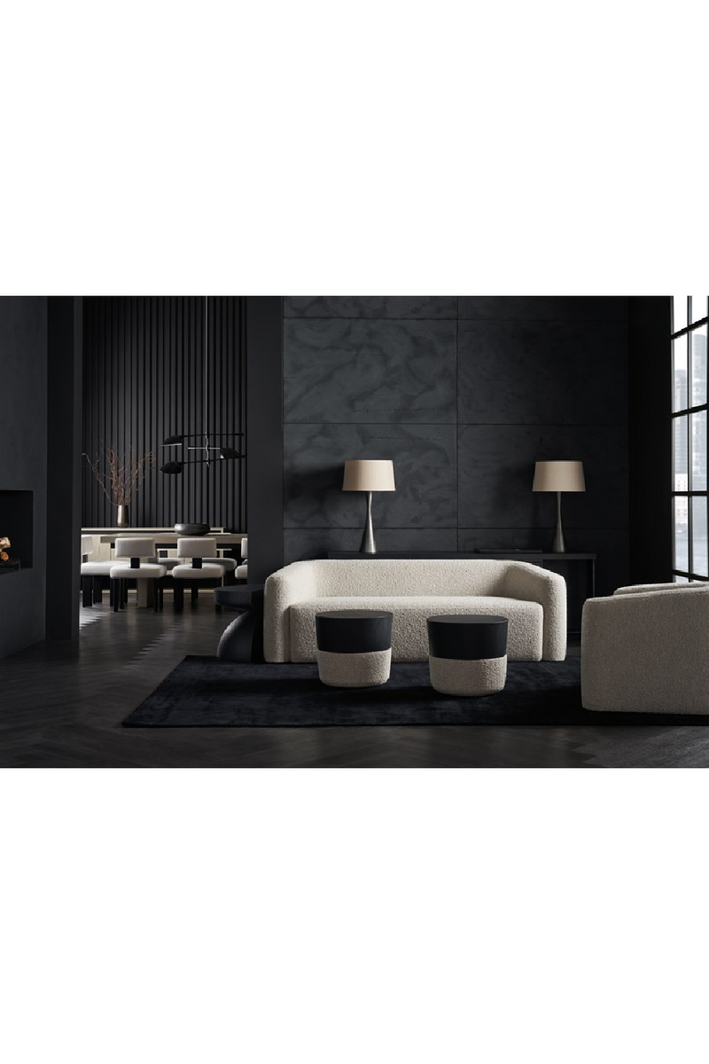 Chaise de salle à manger moderne en lin blanc | Caracole Perry | OROA.fr