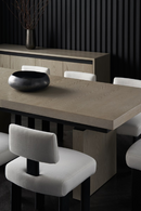 Chaise de salle à manger moderne en lin blanc | Caracole Perry | OROA.fr