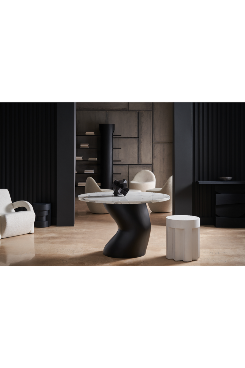 Fauteuil d’appoint en bouclé blanc | Caracole Leo | Oroa.fr