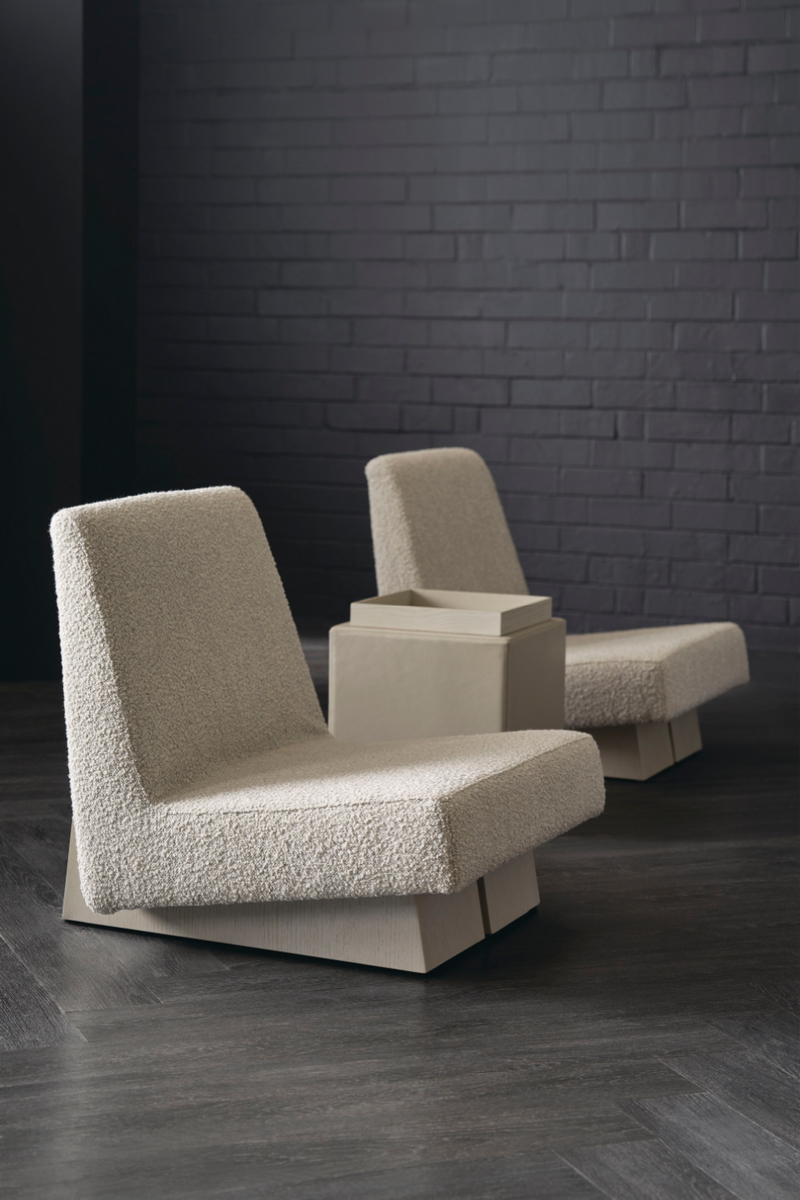 Fauteuil d’appoint moderne en bouclé gris | Caracole Indi | Oroa.fr