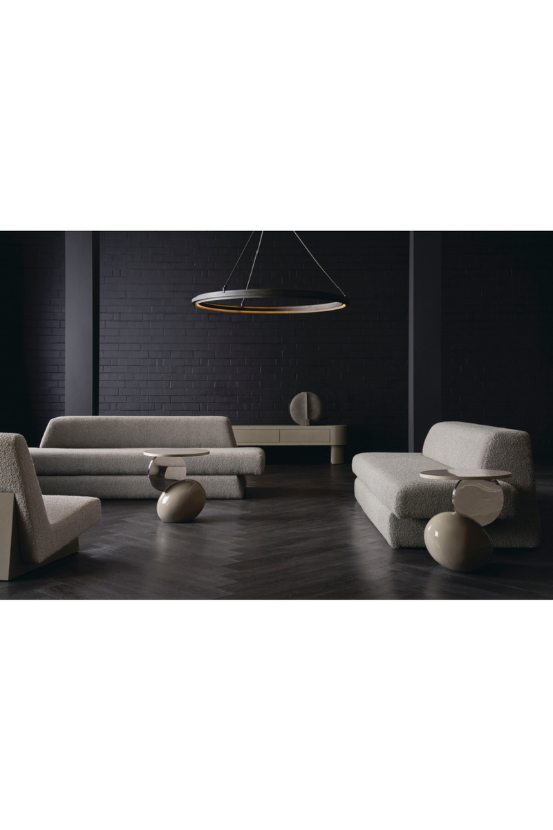 Fauteuil d’appoint moderne en bouclé gris | Caracole Indi | Oroa.fr