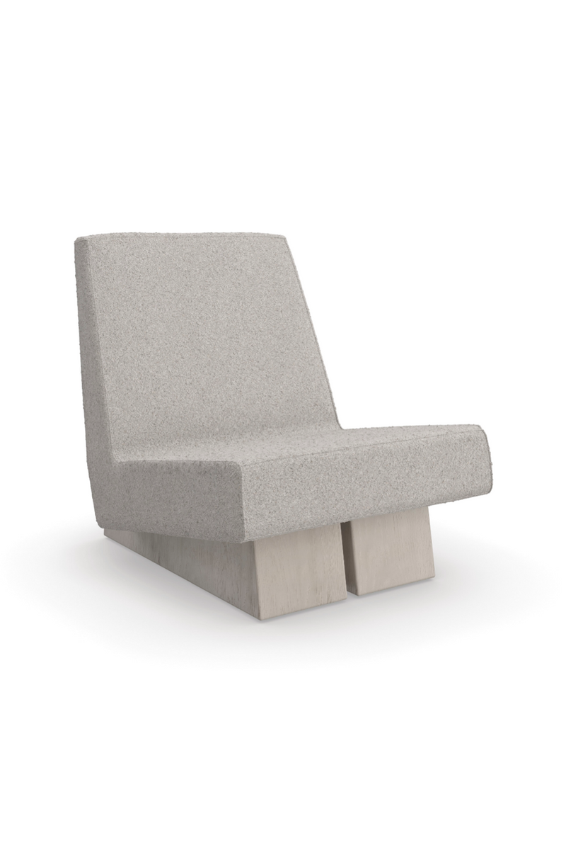 Fauteuil d’appoint moderne en bouclé gris | Caracole Indi | Oroa.fr