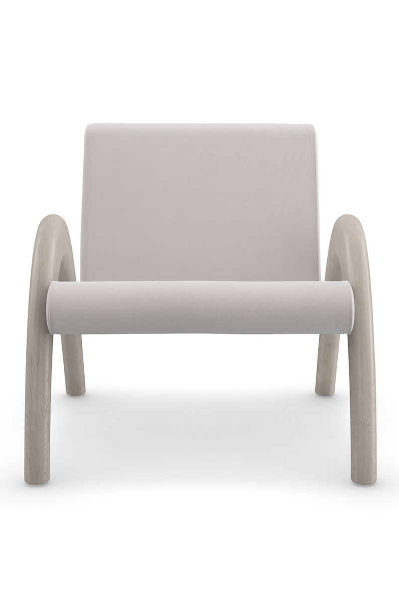 Fauteuil d’appoint en velours taupe | Caracole Coco | OROA.fr