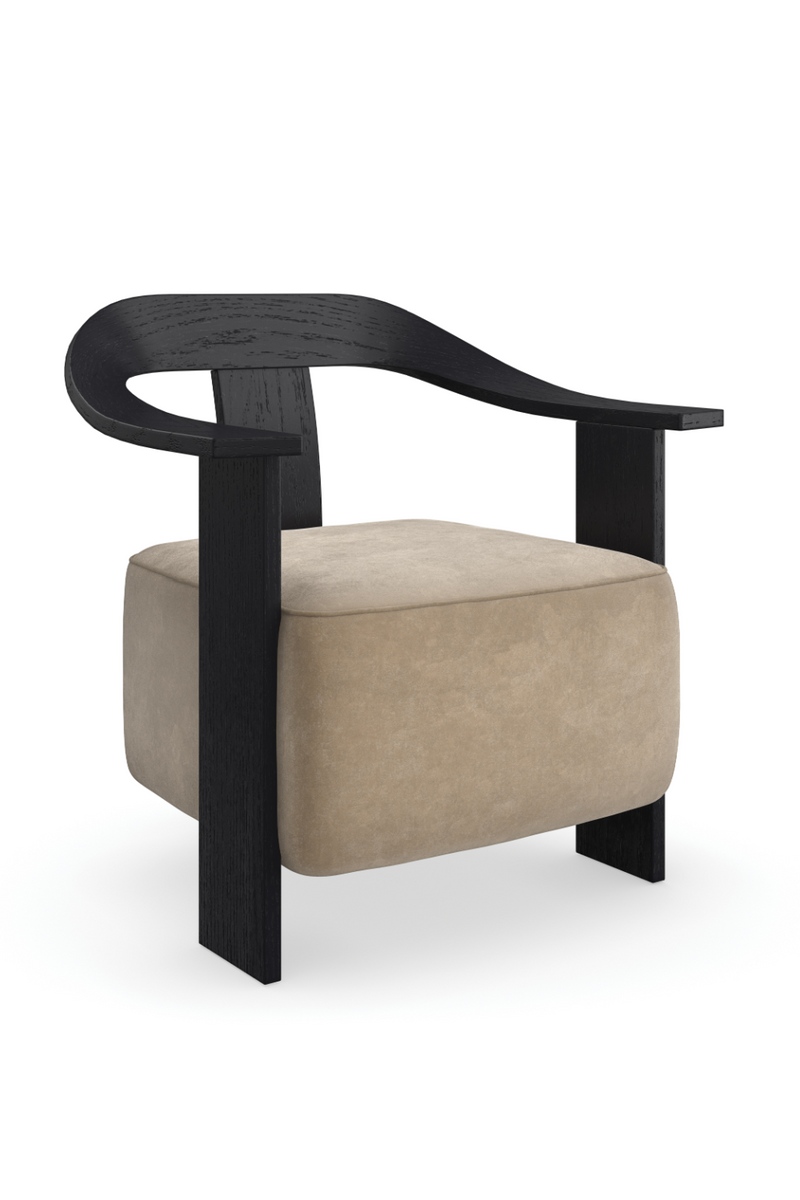 Fauteuil d’appoint en suède marron | Caracole Luca | OROA.fr