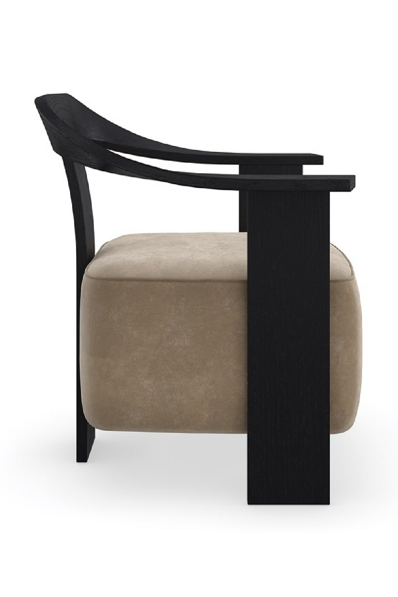 Fauteuil d’appoint en suède marron | Caracole Luca | OROA.fr